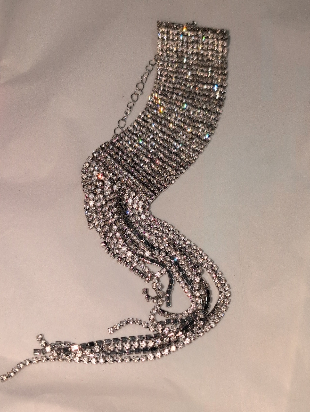 🥀3/$25🥀 Silver Crystal Fringe Bracelet - Sparkling Statement Jewelry